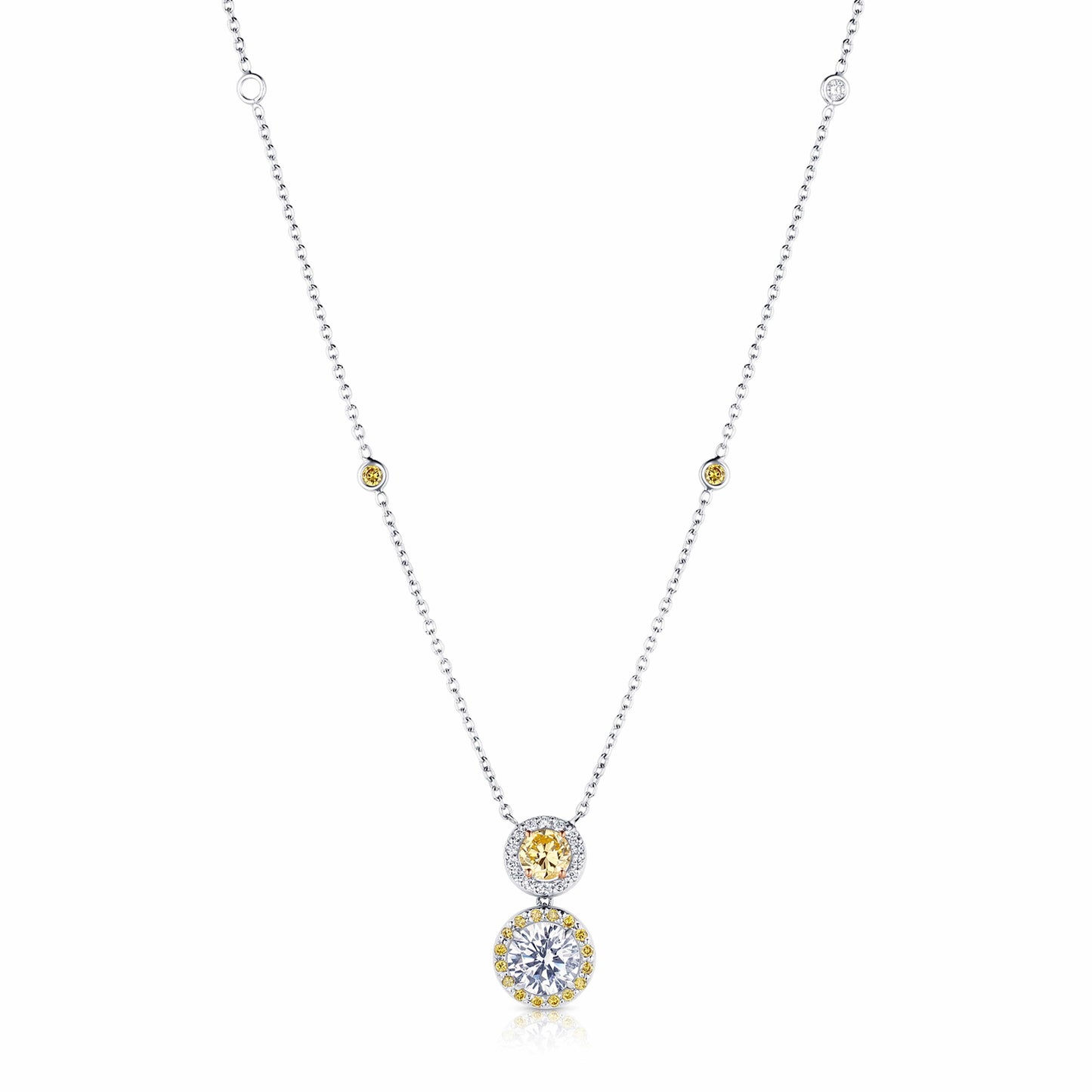 Rivière Platinum Fancy Yellow-Orange Diamond Necklace, GIA Certified
