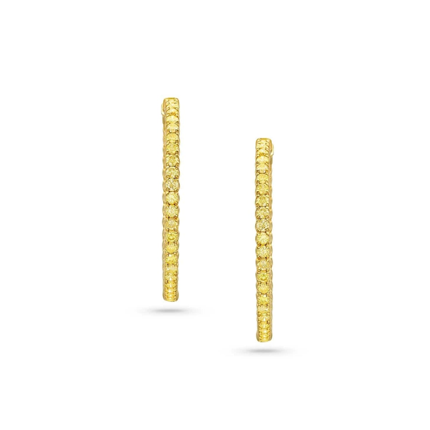 Rivière Natural Yellow Diamond Hoop Earrings