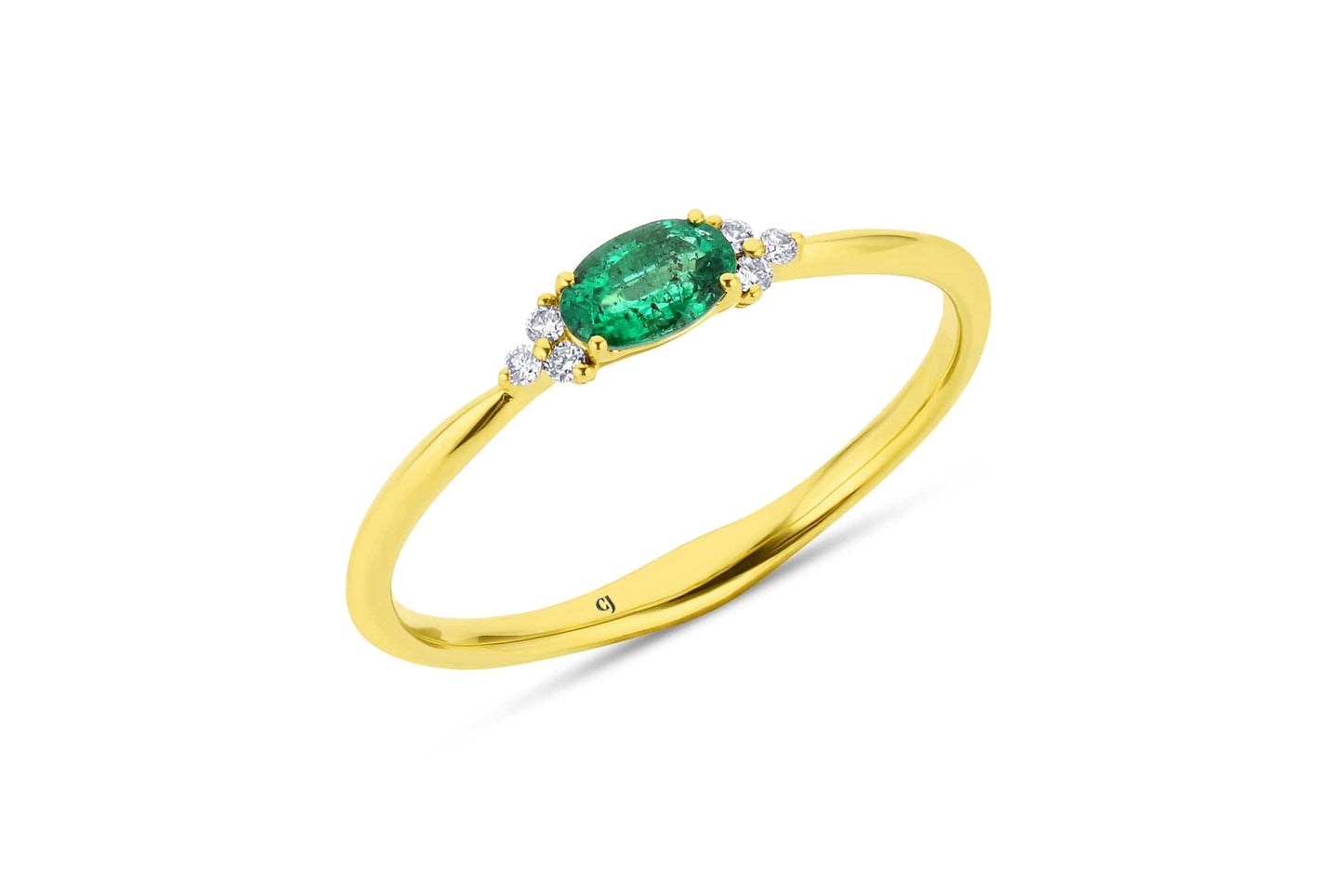 Yellow Gold Emerald and Diamond Ring $1,280