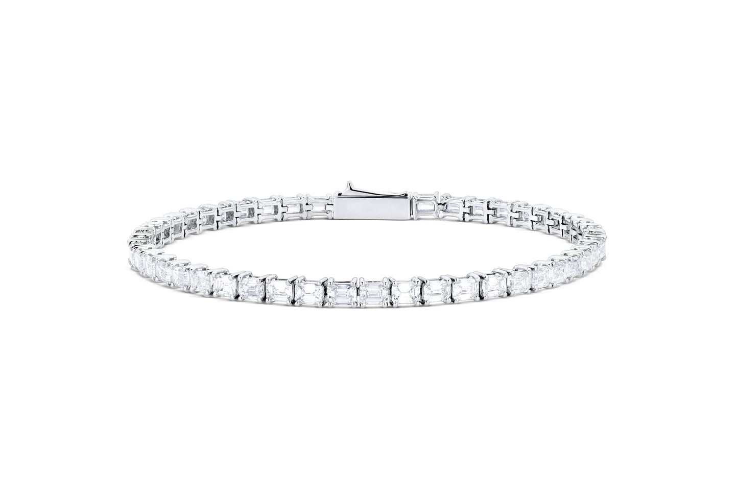 White Gold Emerald Cut Diamond Tennis Bracelet $28,490
