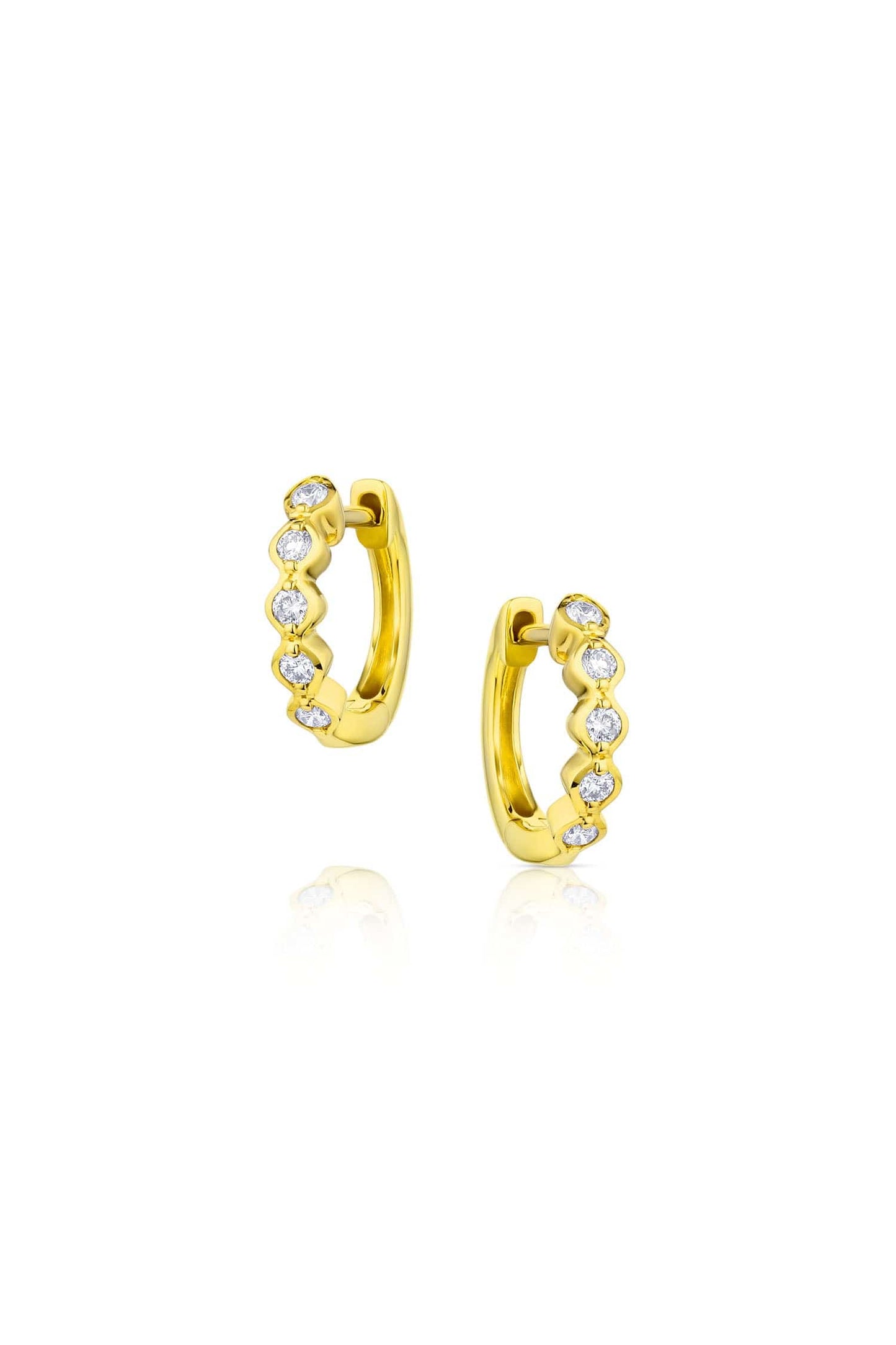 Yellow Gold Diamond Hoop Earrings $1,800