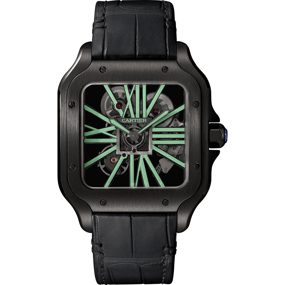 Santos de Cartier skeleton watch CRWHSA0009