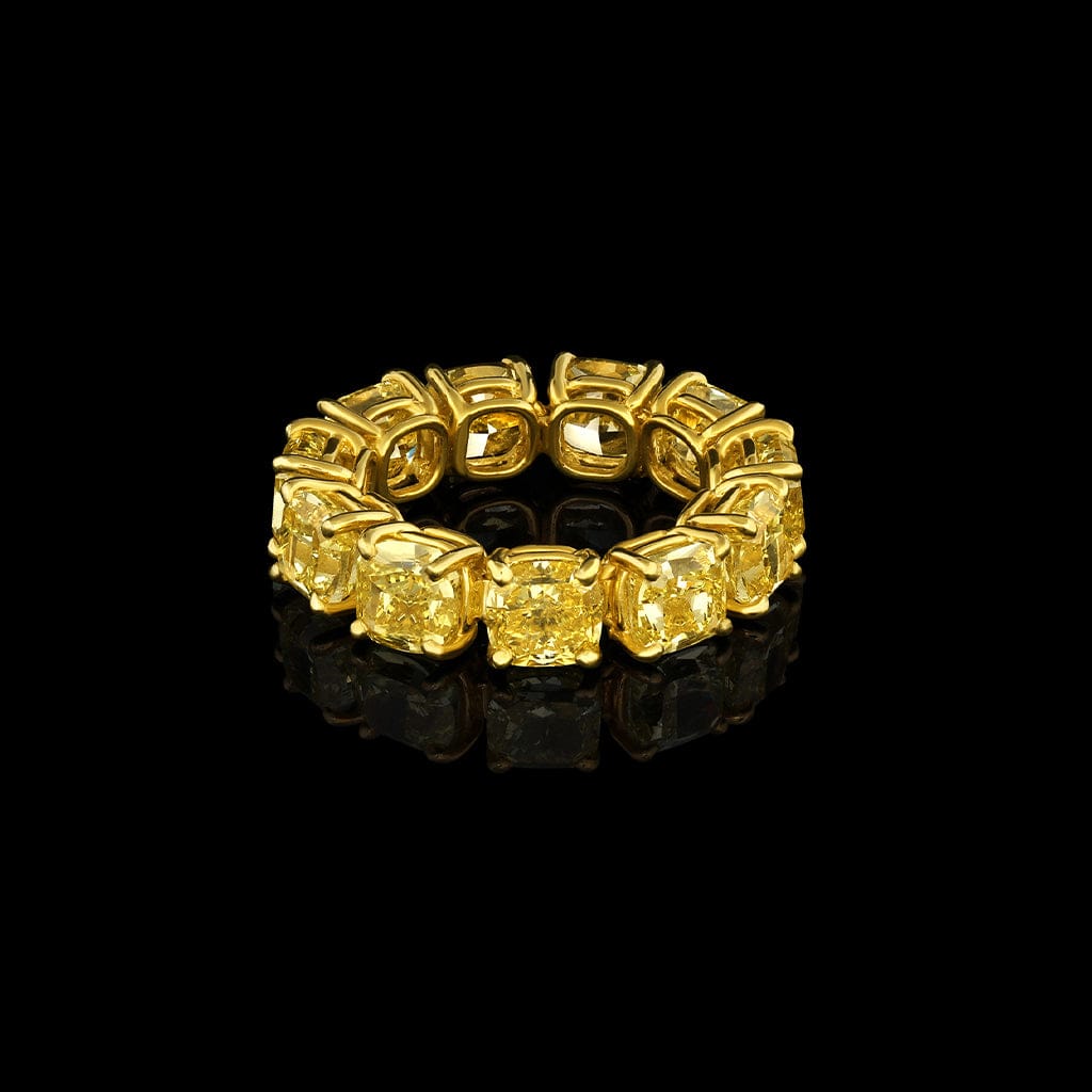 Rivière 18kt Yellow Gold 11ctw Fancy Intense Yellow Diamond Flexible Band, GIA Certified