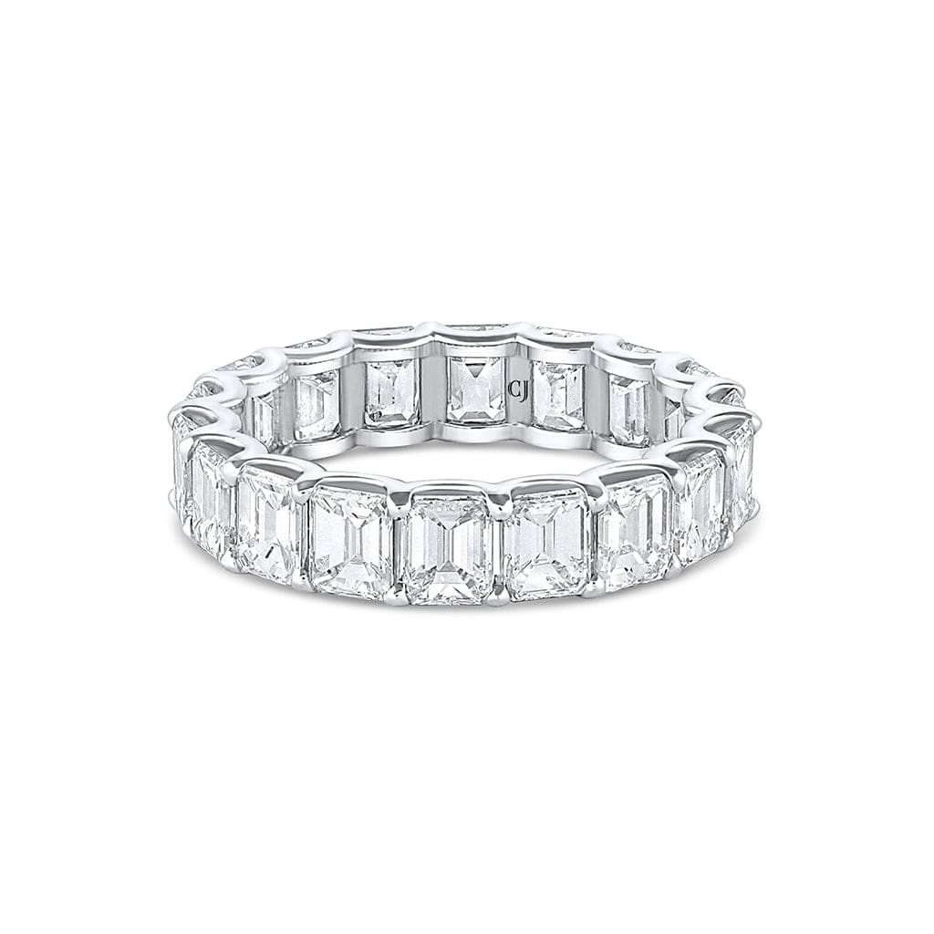 Rivière Platinum 4.62ctw Emerald-Cut Diamond Eternity Band