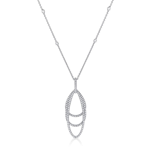 Estate Gregg Ruth 18kt White Gold Diamond Oval Pendant