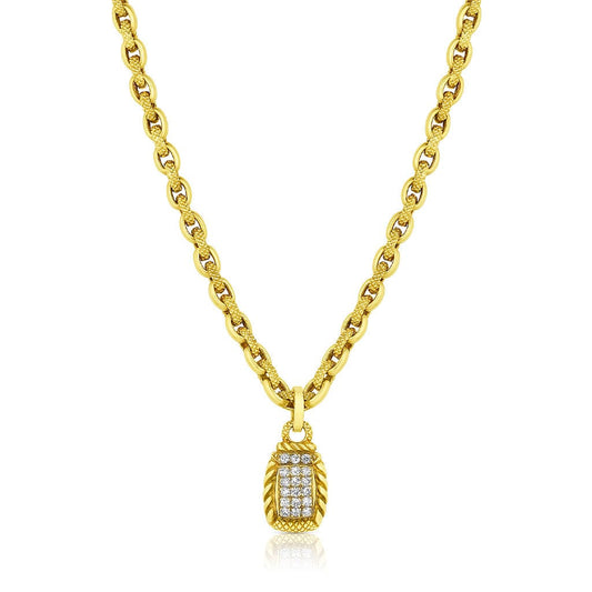 Estate Judith Ripka 18kt Yellow Gold Diamond Necklace
