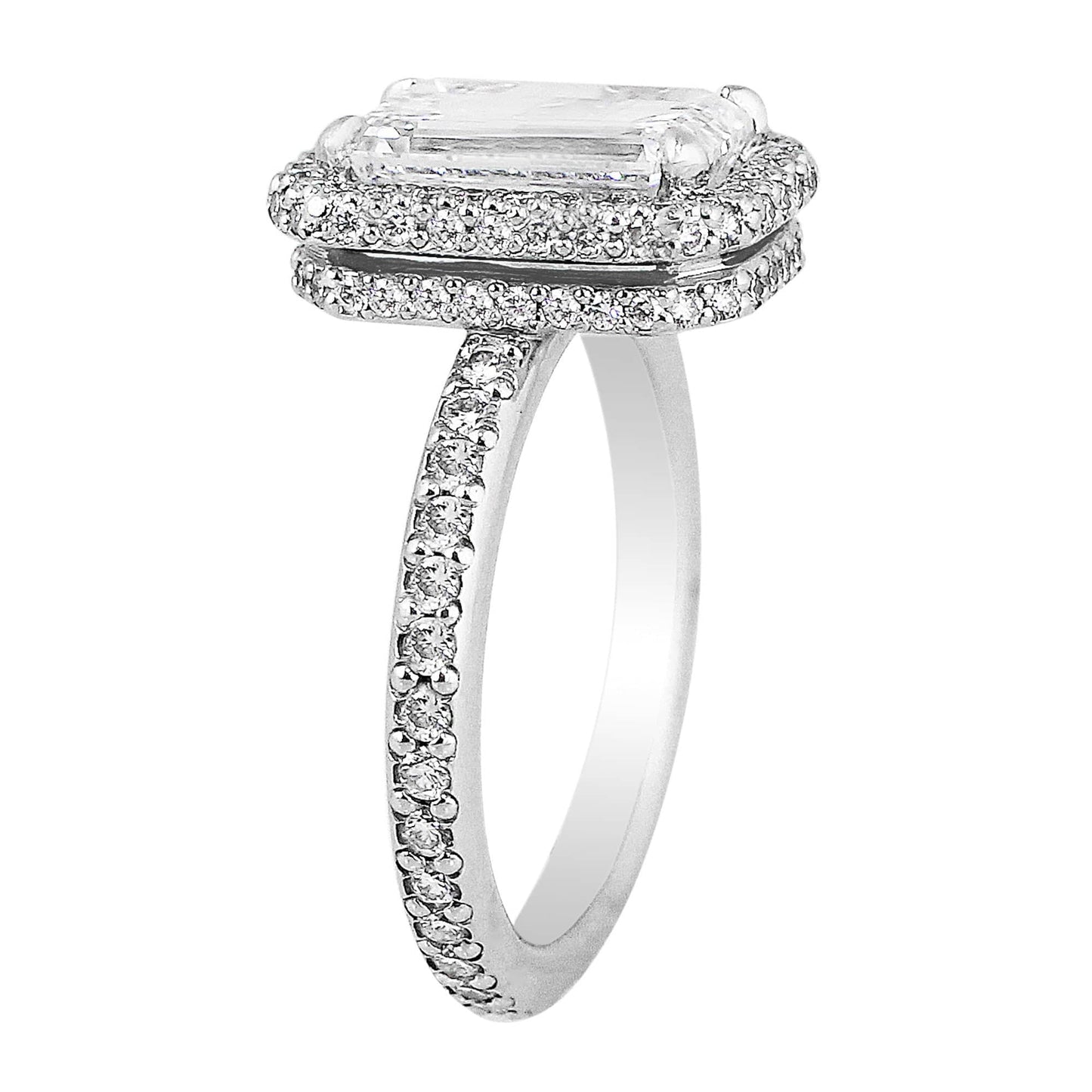 Platinum 3ct Emerald Cut Diamond Ring
