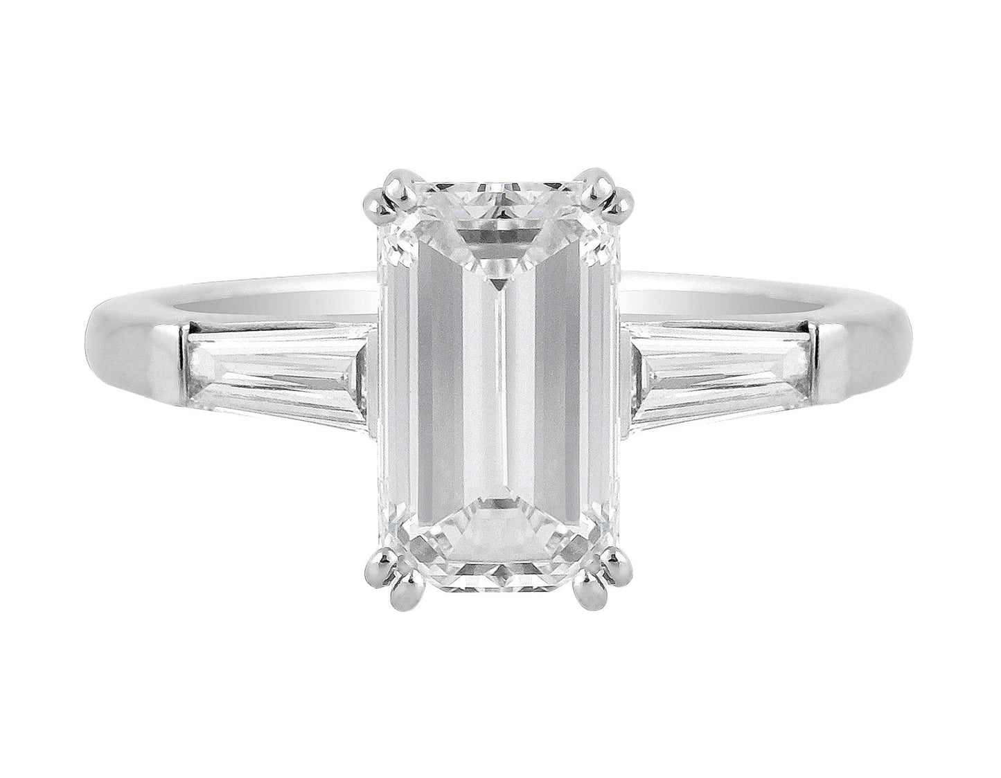 Platinum 2ct Internally Flawless Emerald Cut Diamond Ring