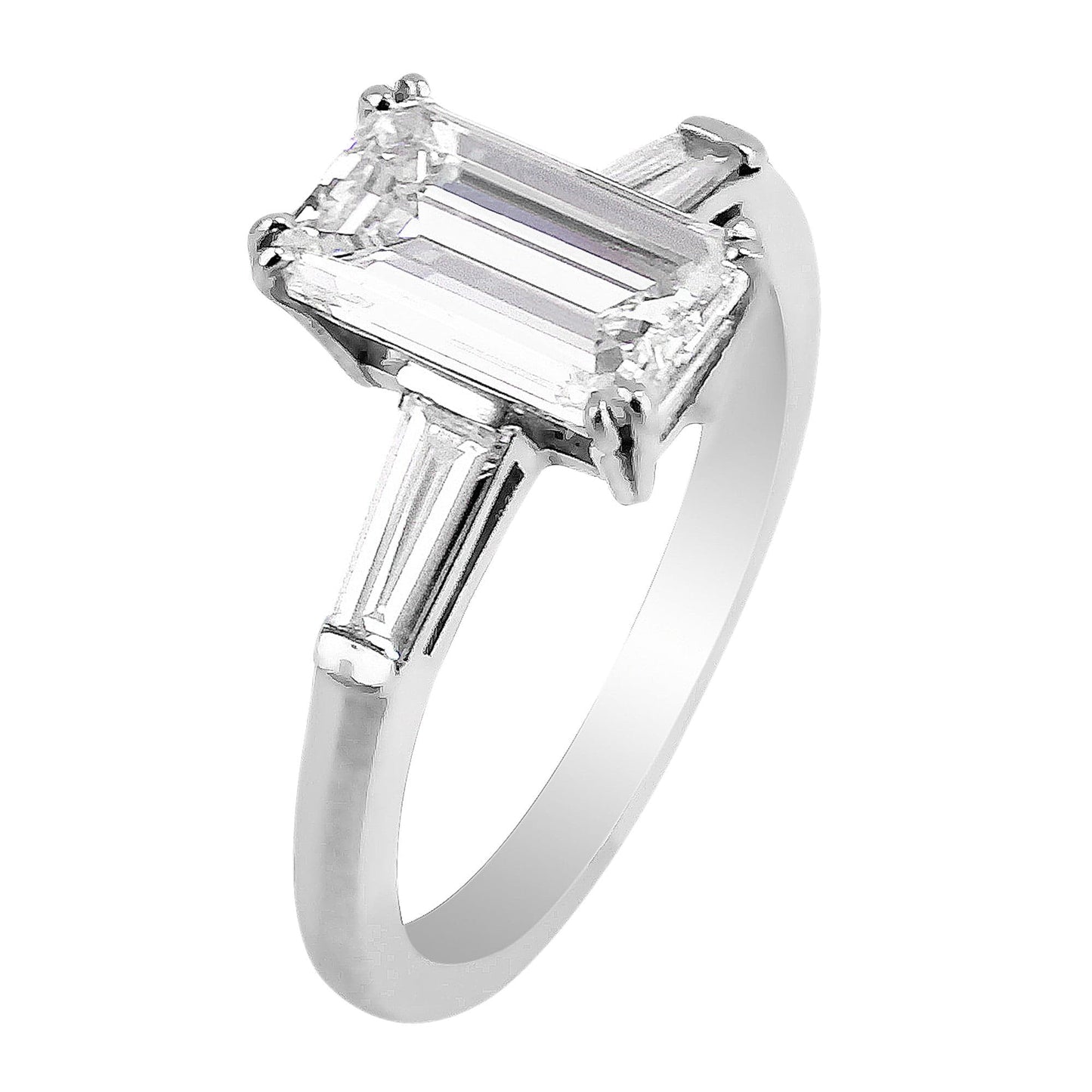Platinum 2ct Internally Flawless Emerald Cut Diamond Ring