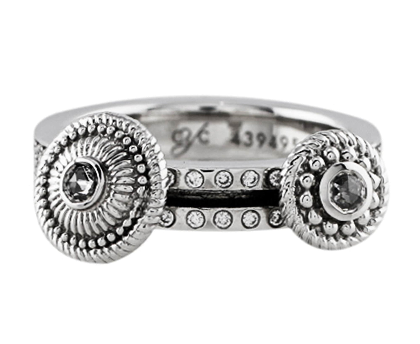 Carrera Y Carrera Pasodable 18k White Gold Diamond 2 Moving Disk Ring