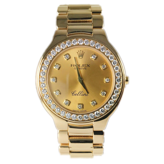 Rolex Cellini 18k Yellow Gold Diamond Quartz 6661/8 - Pre-Owned