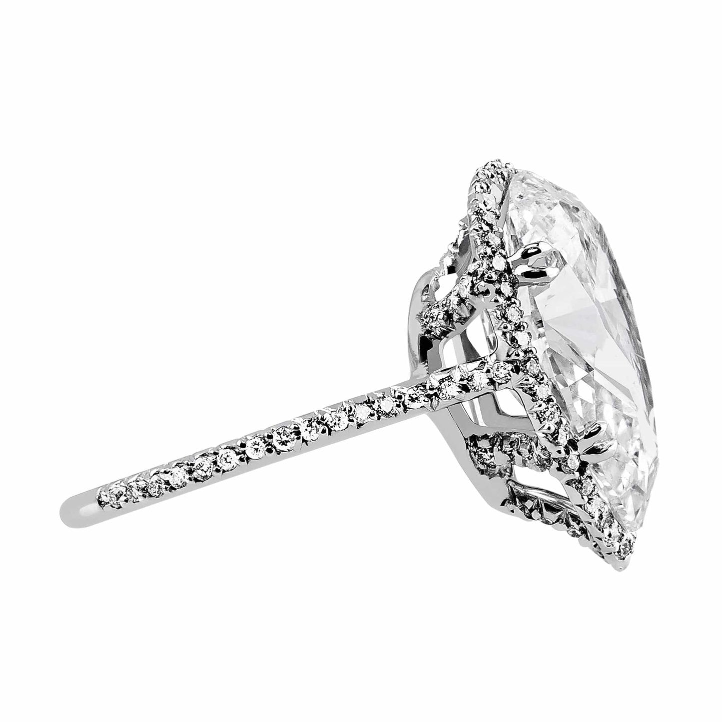 Rivière Platinum 6ct Pear Shape Diamond Ring
