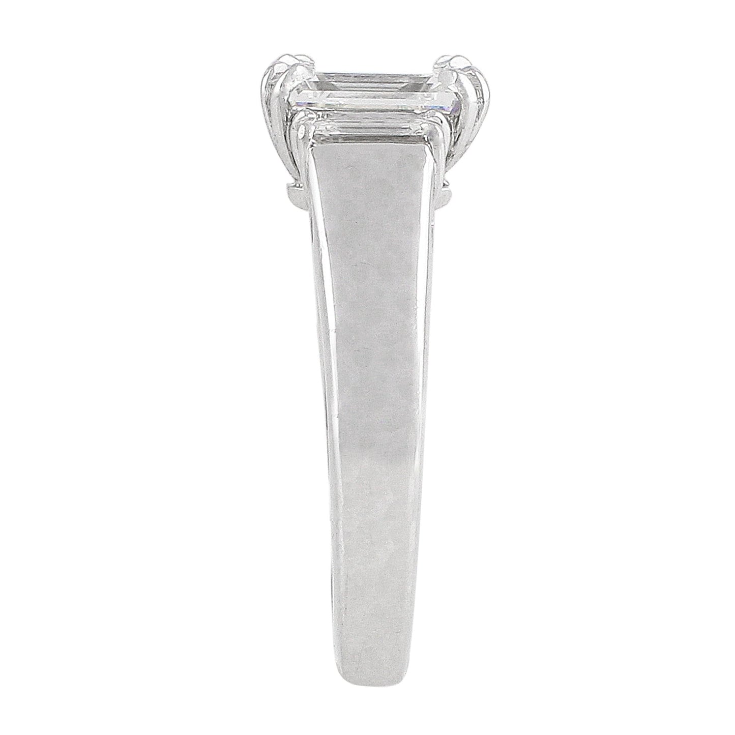 Platinum 1.75ct Emerald Cut Three Stone Diamond Ring