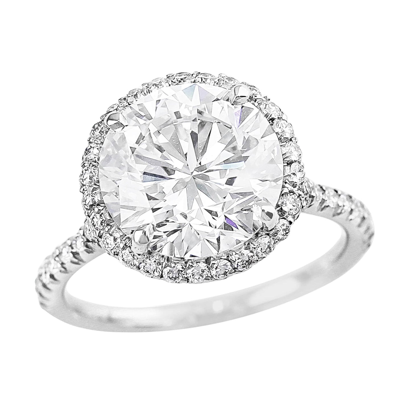 Platinum 4ct Round Diamond Ring