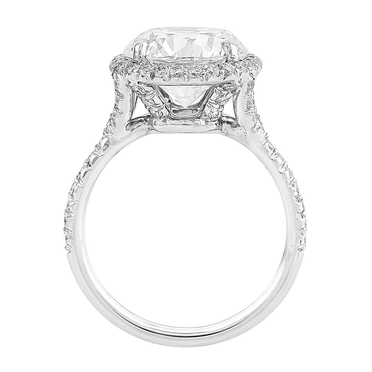Platinum 4ct Round Diamond Ring