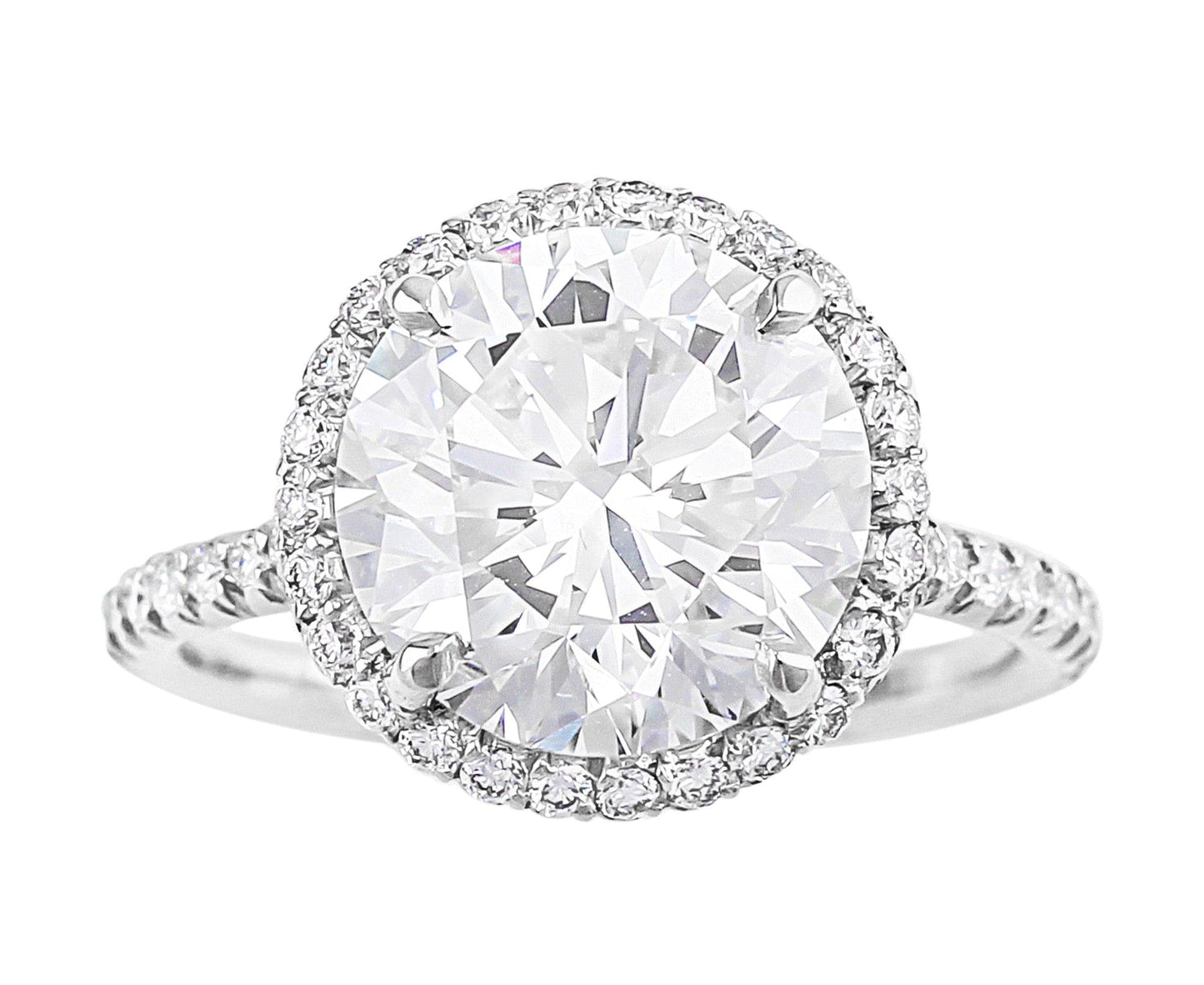 Platinum 4ct Round Diamond Ring