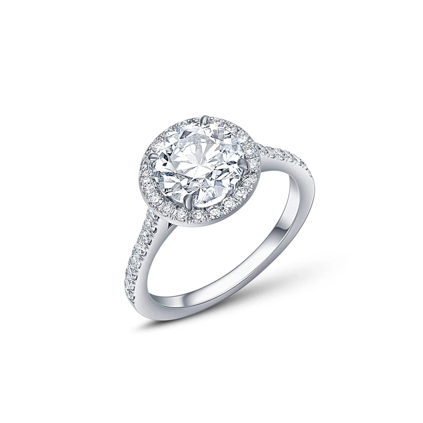Riviére Platinum 2.01 ct Round Brilliant Halo Ring