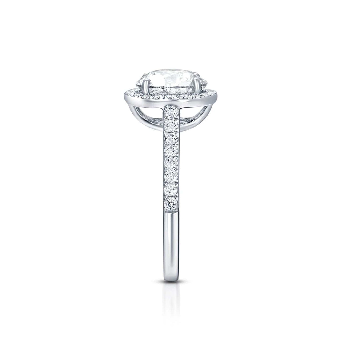 Riviére Platinum 2.01 ct Round Brilliant Halo Ring