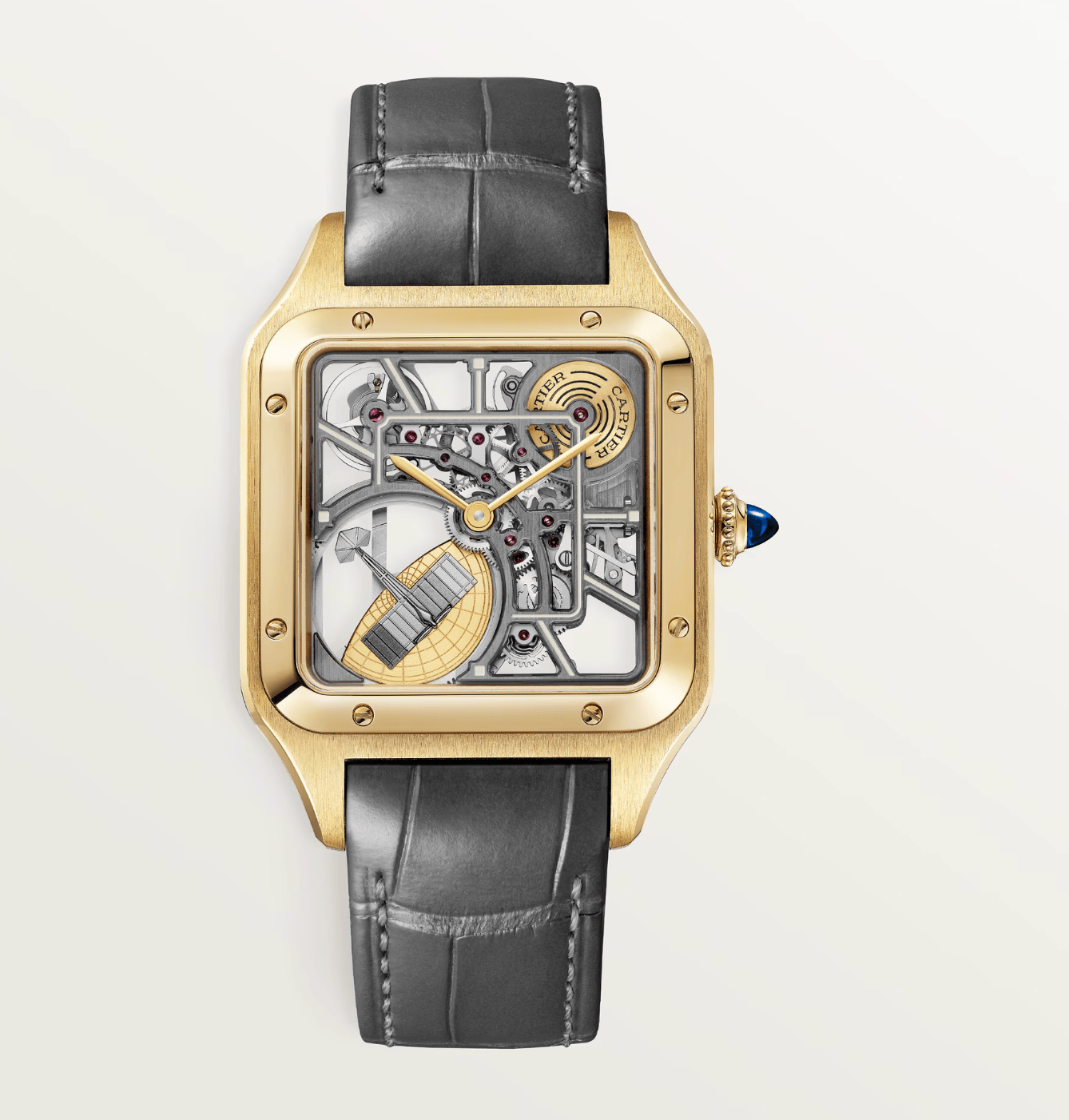 Santos-Dumont skeleton watch equipped with a micro-rotor WHSA0043