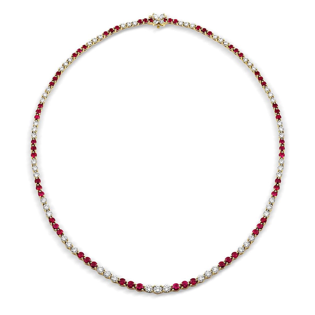 Tiffany & Co. Victoria Collection Ruby Diamond Necklace - Estate