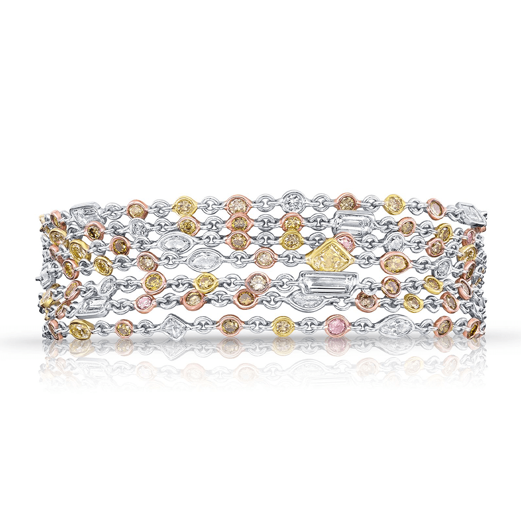 Rivière 14 ctw Multicolor Diamond Bracelet