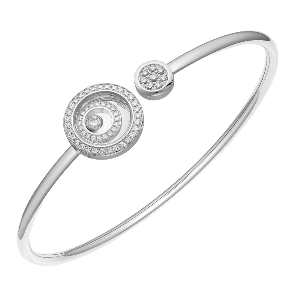 Happy Spirit White Gold Bangle Bracelet