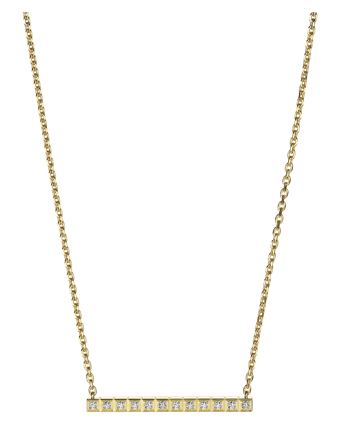 Ice Cube Yellow Gold Full-Set Diamond Necklace