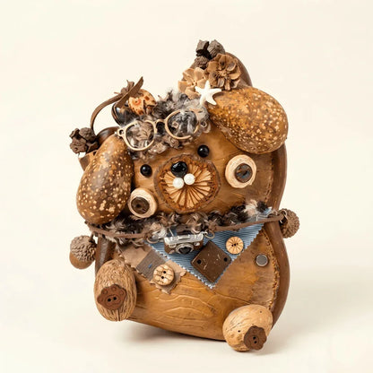 Bibi Pod Sprite – dual character handmade collectible from rare speckled seed pod | ZAPIFIY