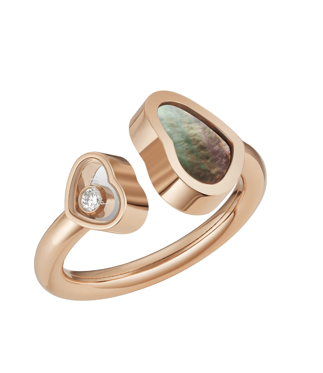 Happy Hearts Ring Black Tahitian