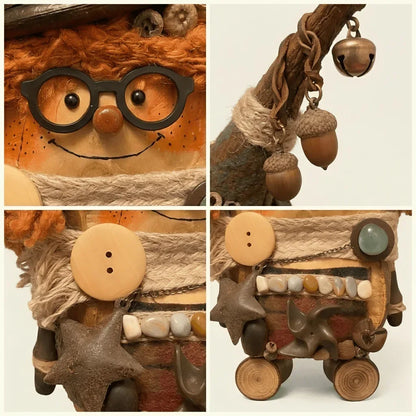 Coco Pod Sprite side view – whimsical handcrafted woodland decor collectible | ZAPIFIY