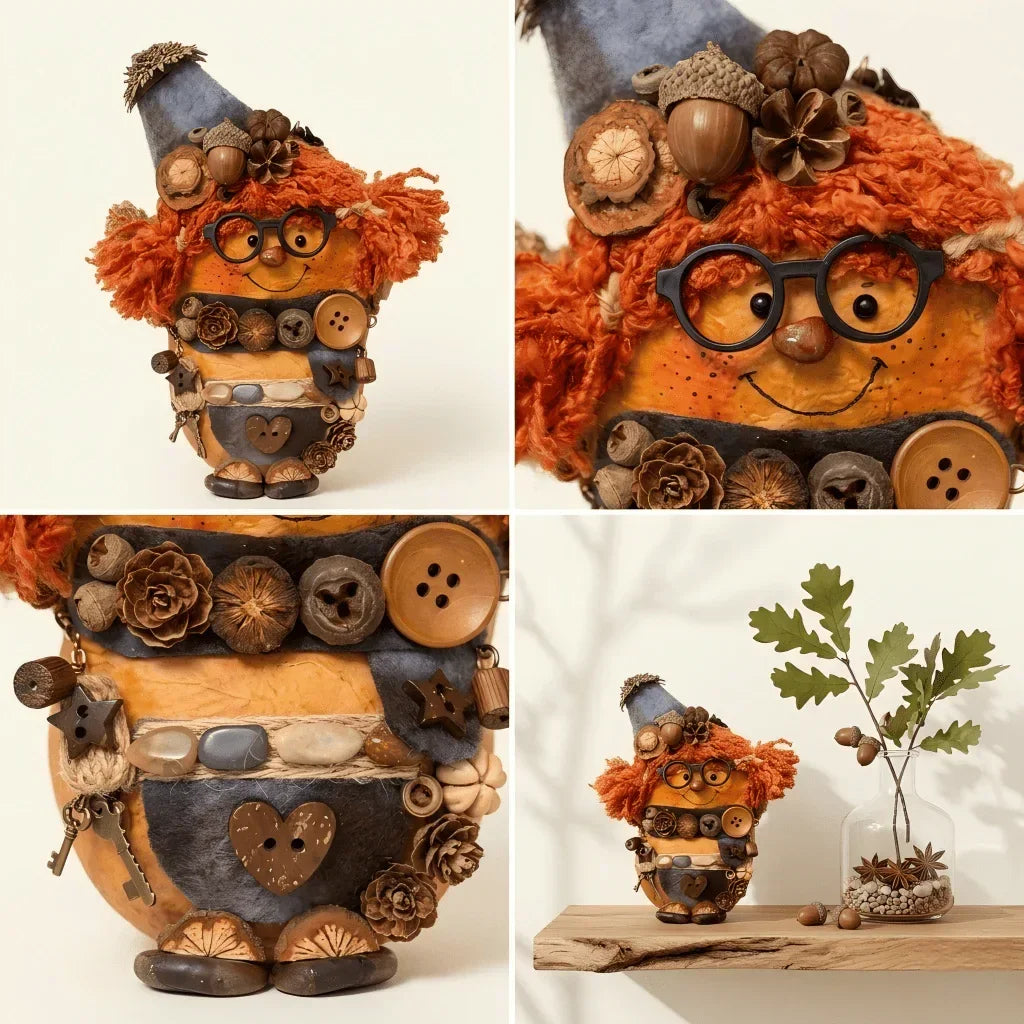 Cocoa Pod Sprite side view – earthy handcrafted woodland decor collectible | ZAPIFIY