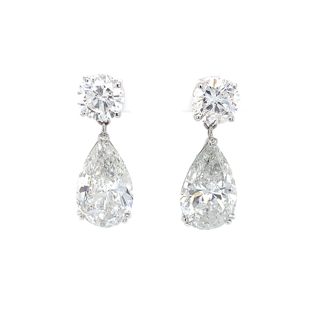18kt White Gold Pear Diamond Drop Earrings, GIA Certified