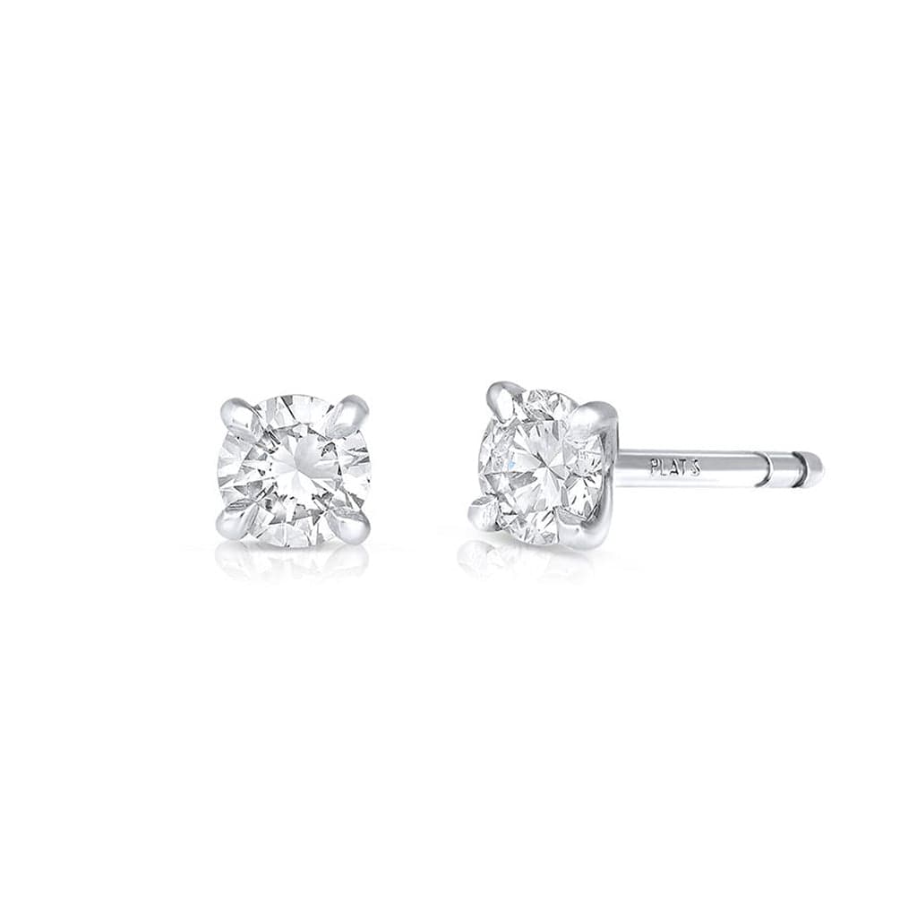 RIVIÈRE PLATINUM ROUND BRILLIANT CUT DIAMOND STUDS