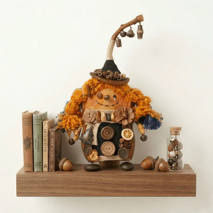 Fable Pod Sprite detail – handcrafted mixed-media autumnal forest spirit gift | ZAPIFIY
