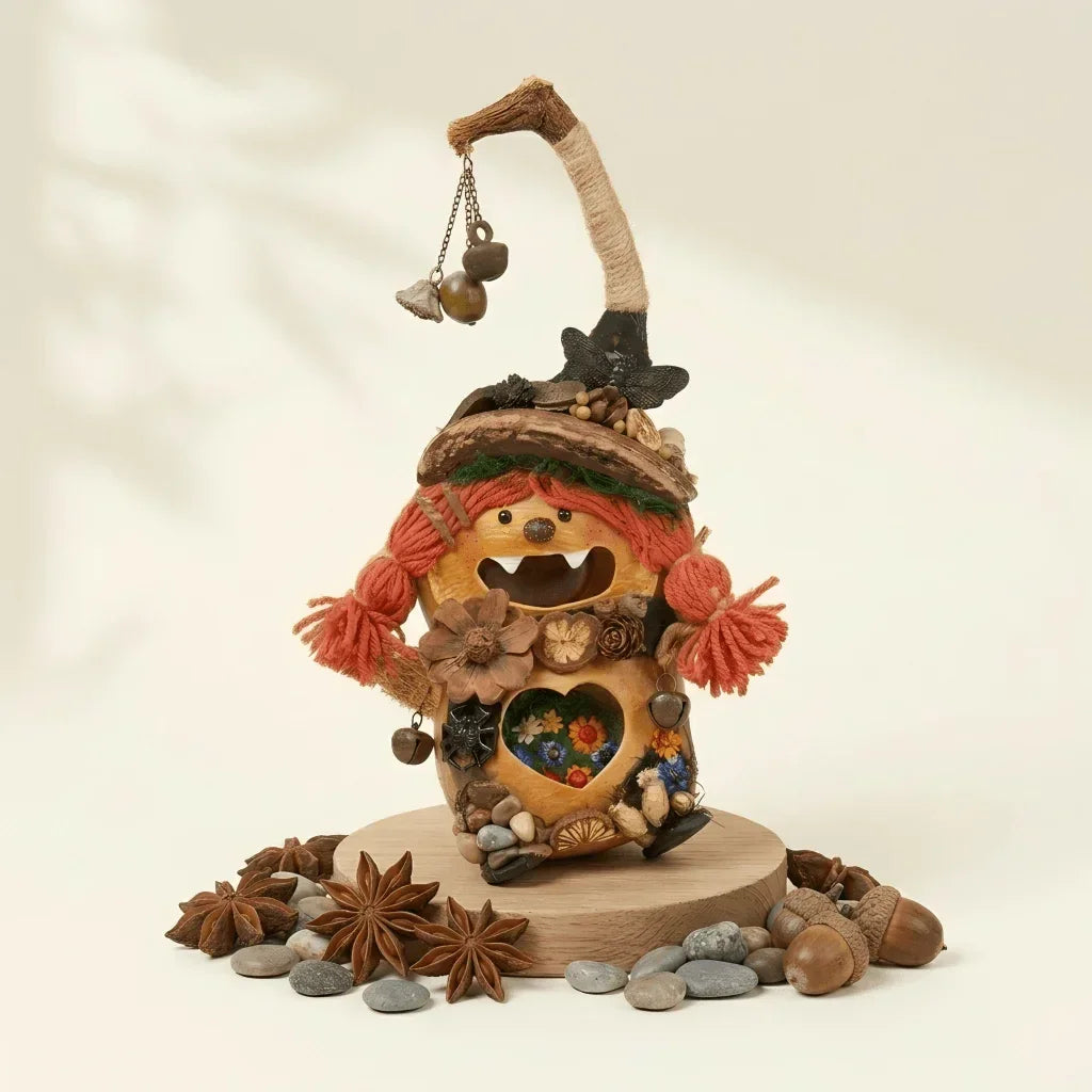 Fae Pod Sprite side view – artisan cottagecore forest spirit decor | ZAPIFIY