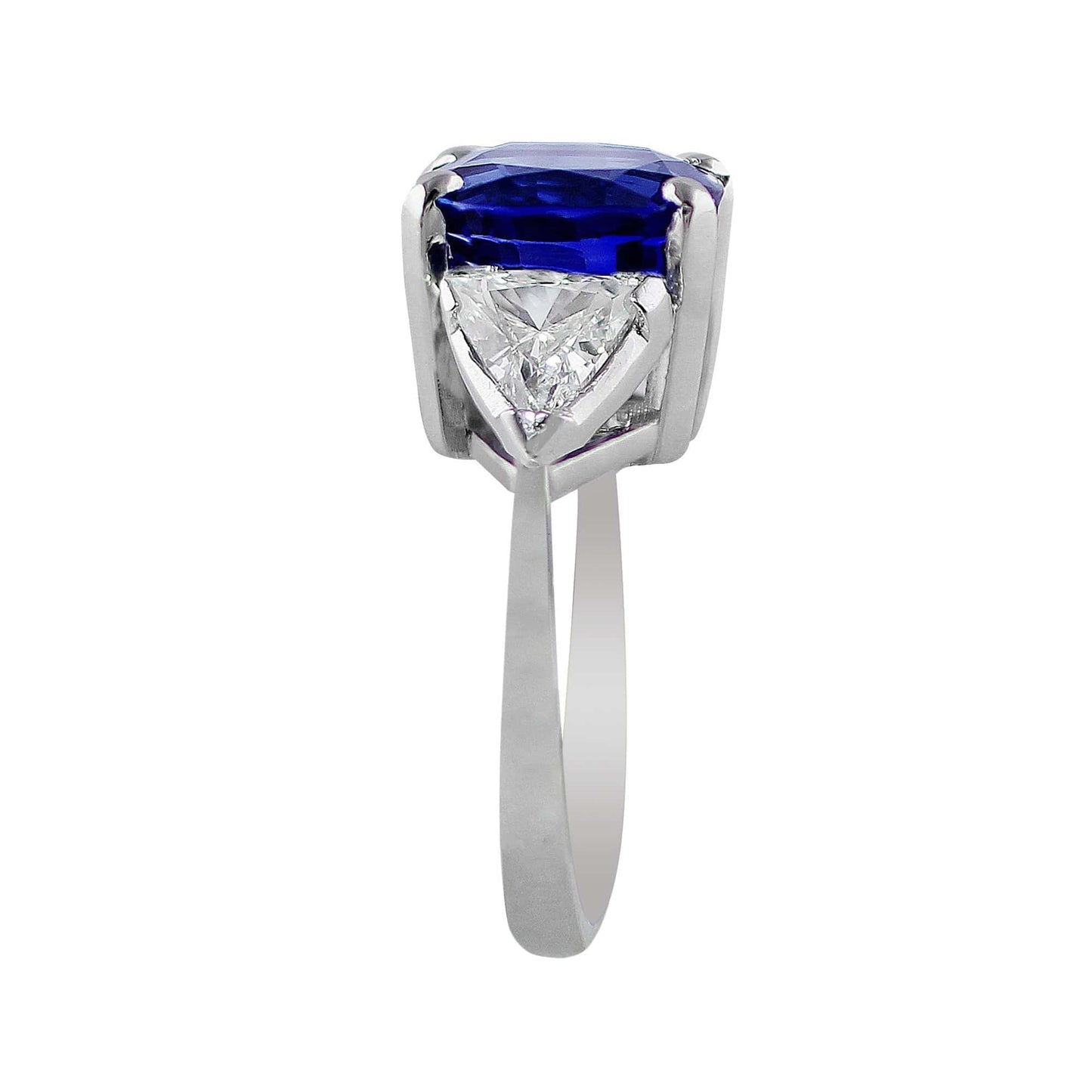 Platinum 4.22ct Ceylon Blue Sapphire Ring