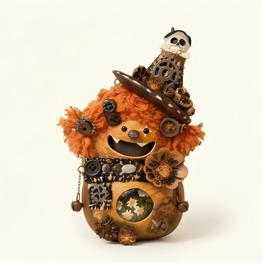Gears Pod Sprite – creative handmade artisan decor figurine from seed pod | ZAPIFIY