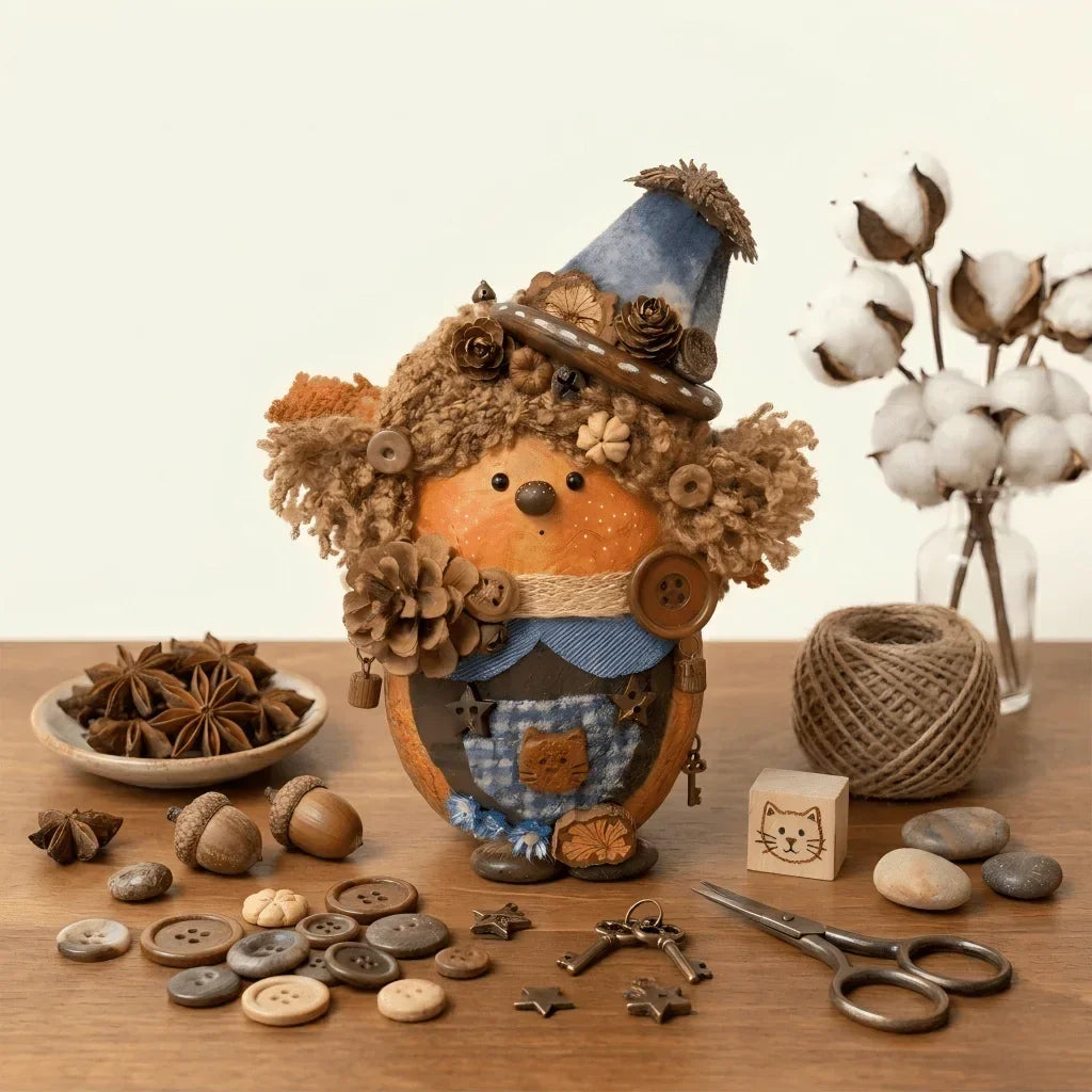 Ginger Pod Sprite detail – meditative forest spirit artisan gift | ZAPIFIY