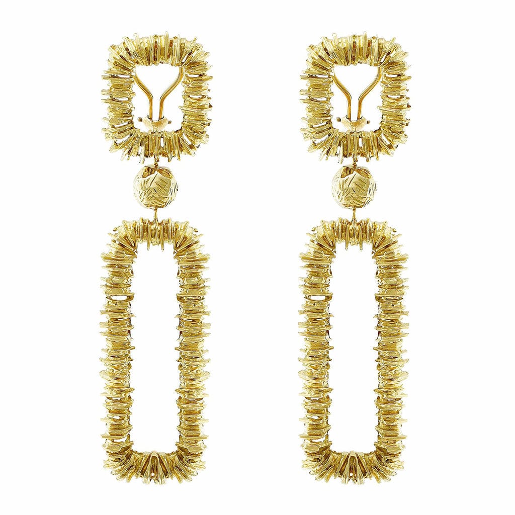 Estate Tiffany & Co. 18kt Yellow Gold Rectangular Chandelier Earrings