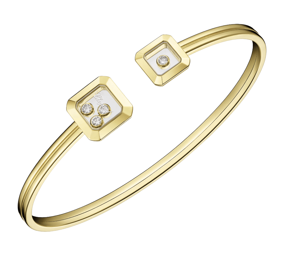 Happy Diamonds Icons Square Yellow Gold Bangle Bracelet