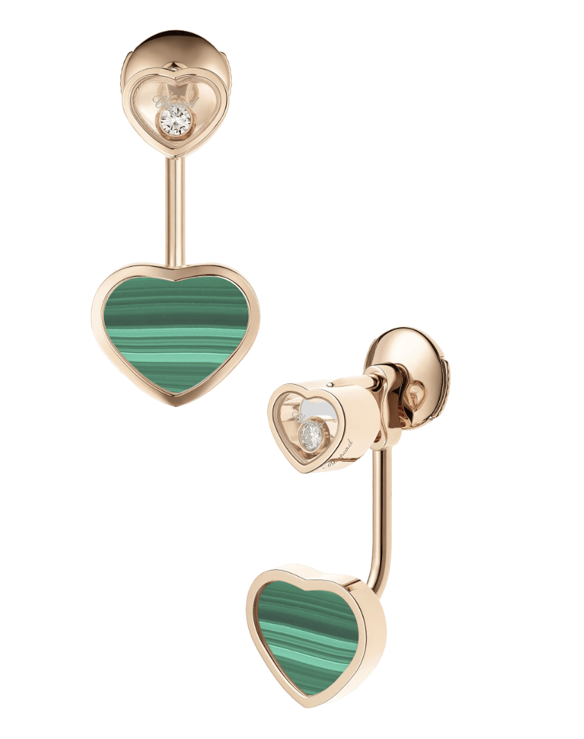 Happy Hearts Earrings Malachite