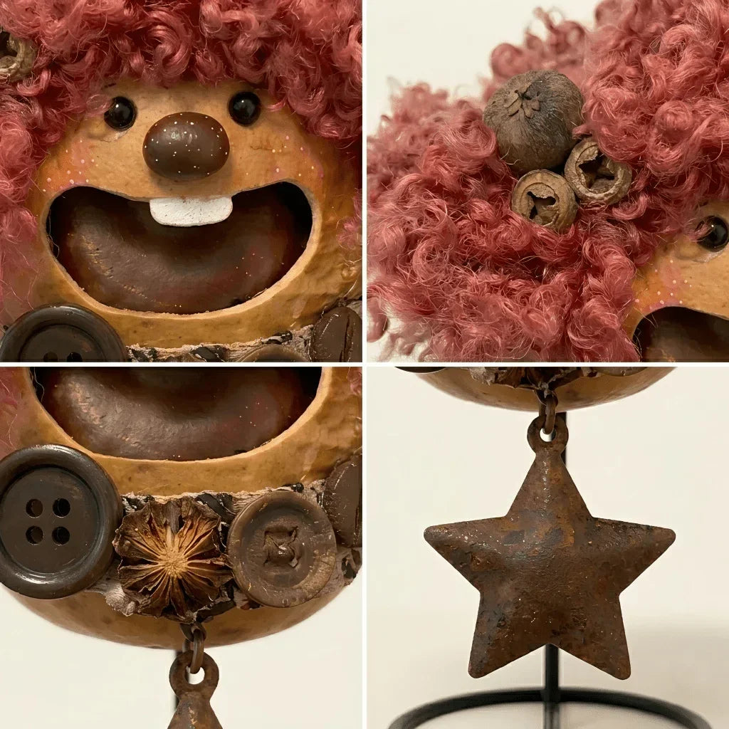 Halulu Pod Sprite side view – playful artisan collectible from natural seed pod | ZAPIFIY
