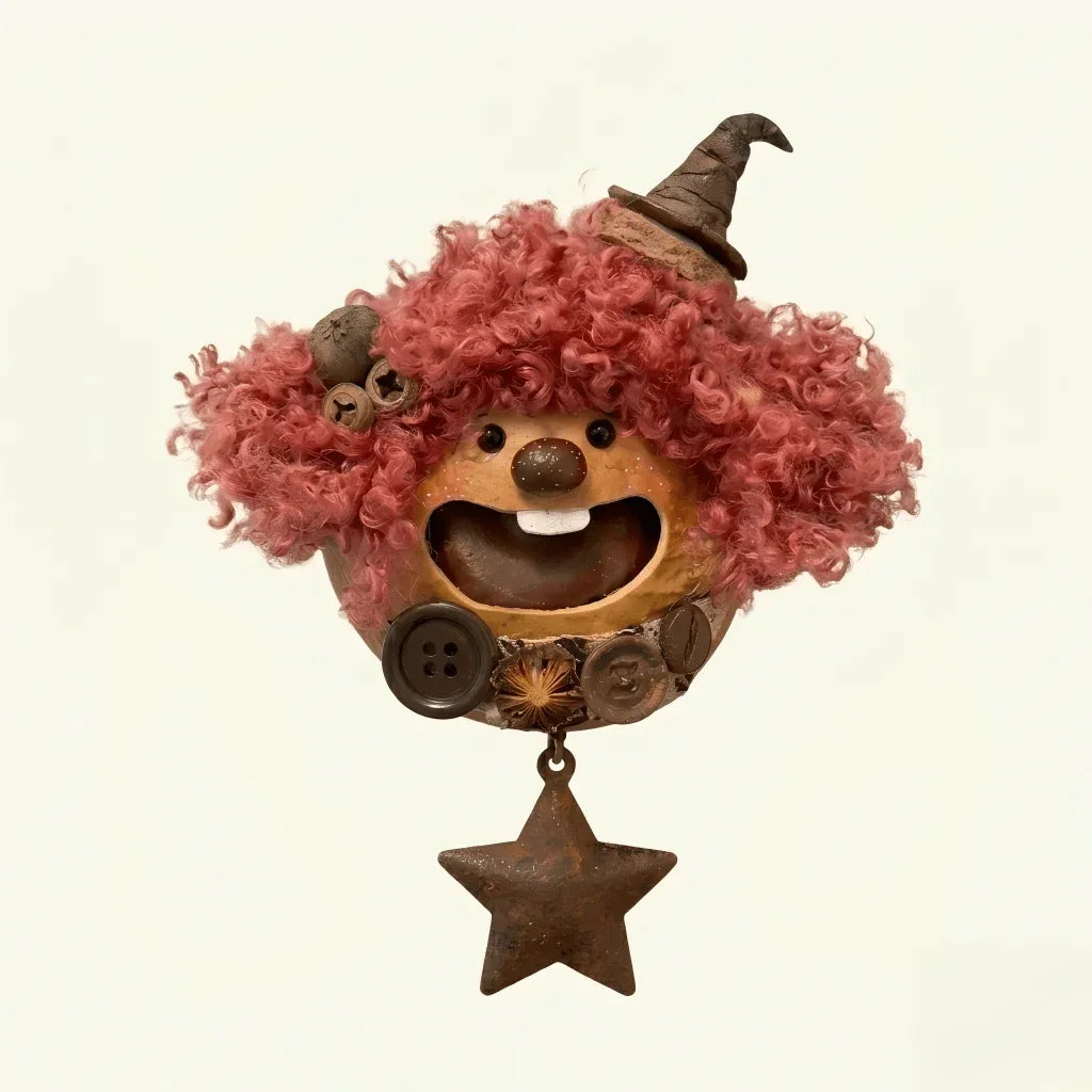 Halulu Pod Sprite – joyful handmade forest spirit figurine from natural seed pod | ZAPIFIY