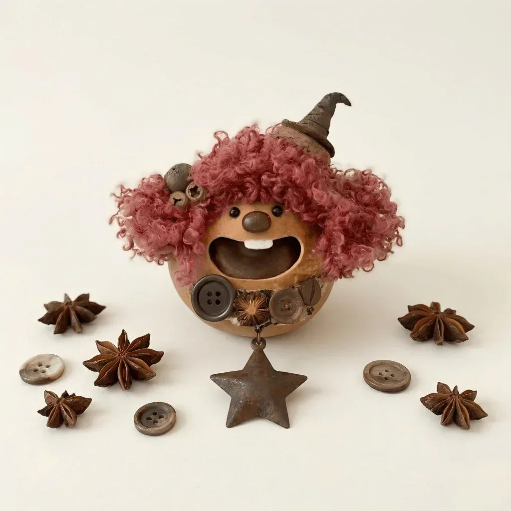 Halulu Pod Sprite detail – cheerful handcrafted woodland spirit home decor | ZAPIFIY