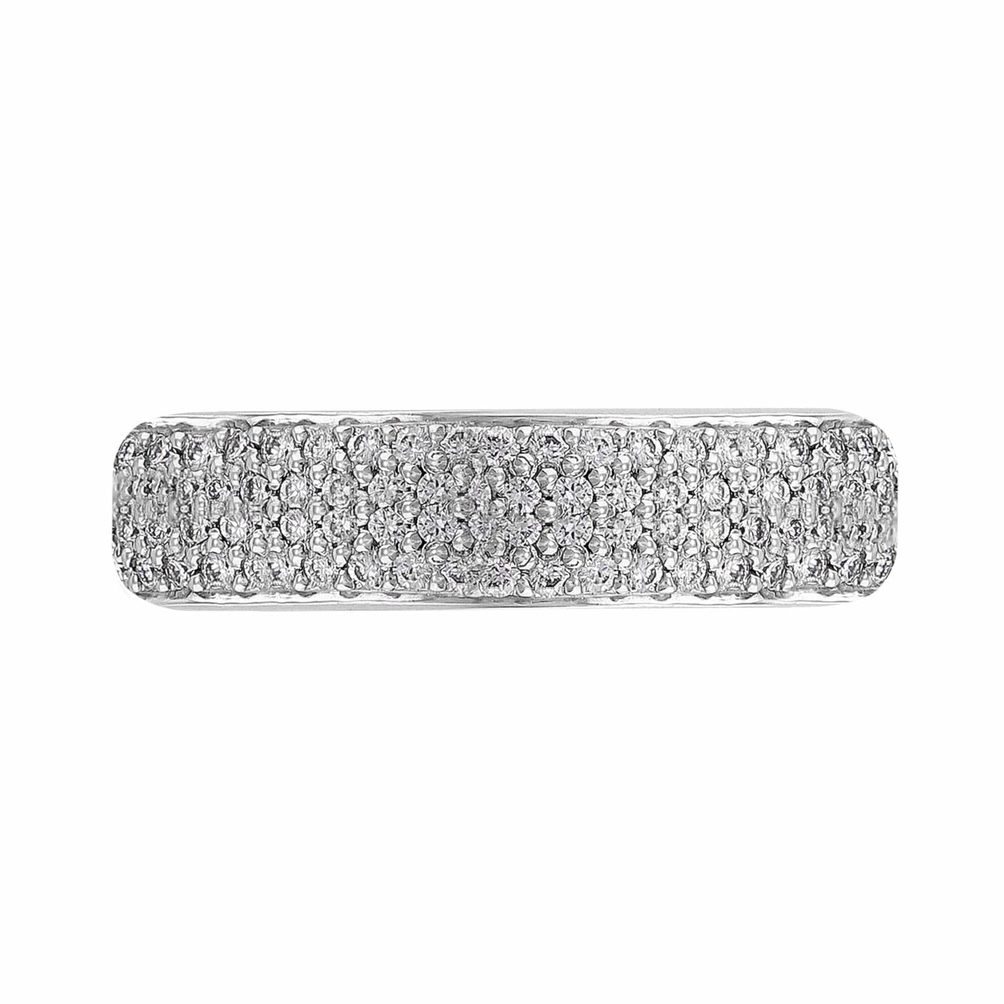18k White Gold Triple Row Diamond Eternity Band