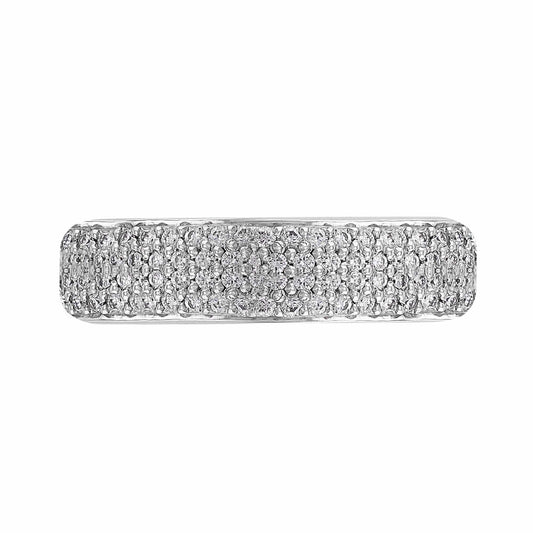18k White Gold Triple Row Diamond Eternity Band