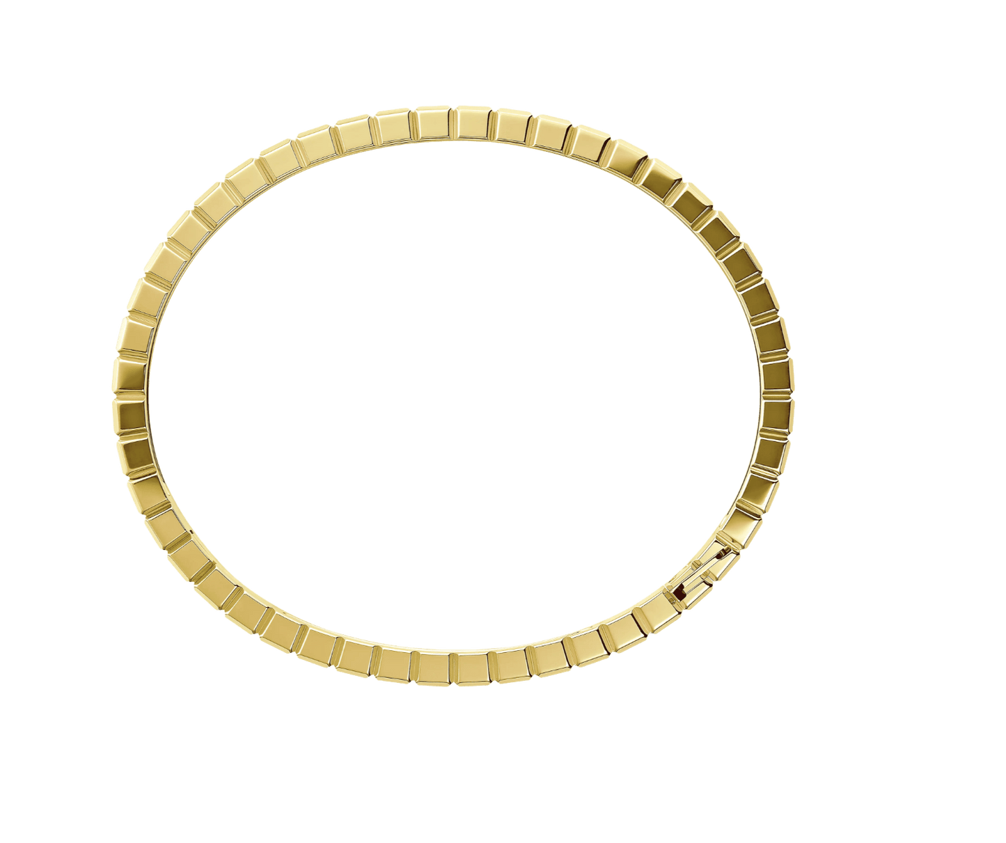 Ice Cube Yellow Gold Bangle Bracelet