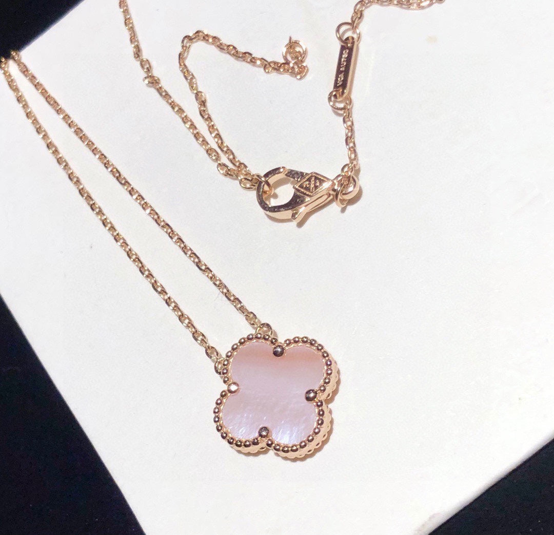 18K Celestial Vintage Alhambra Pink Necklace