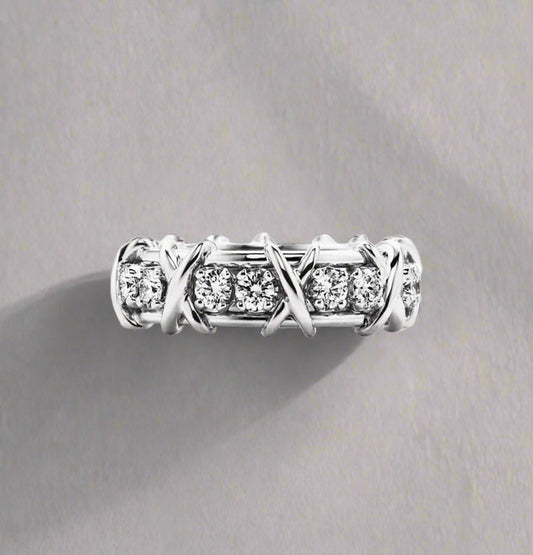 18K Celestial T Schlumberger Eighteen Stone Ring