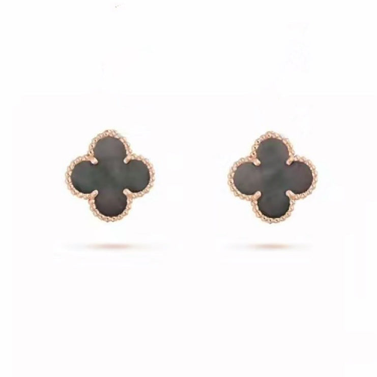 18K Celestial Vintage Alhambra Grey Earrings